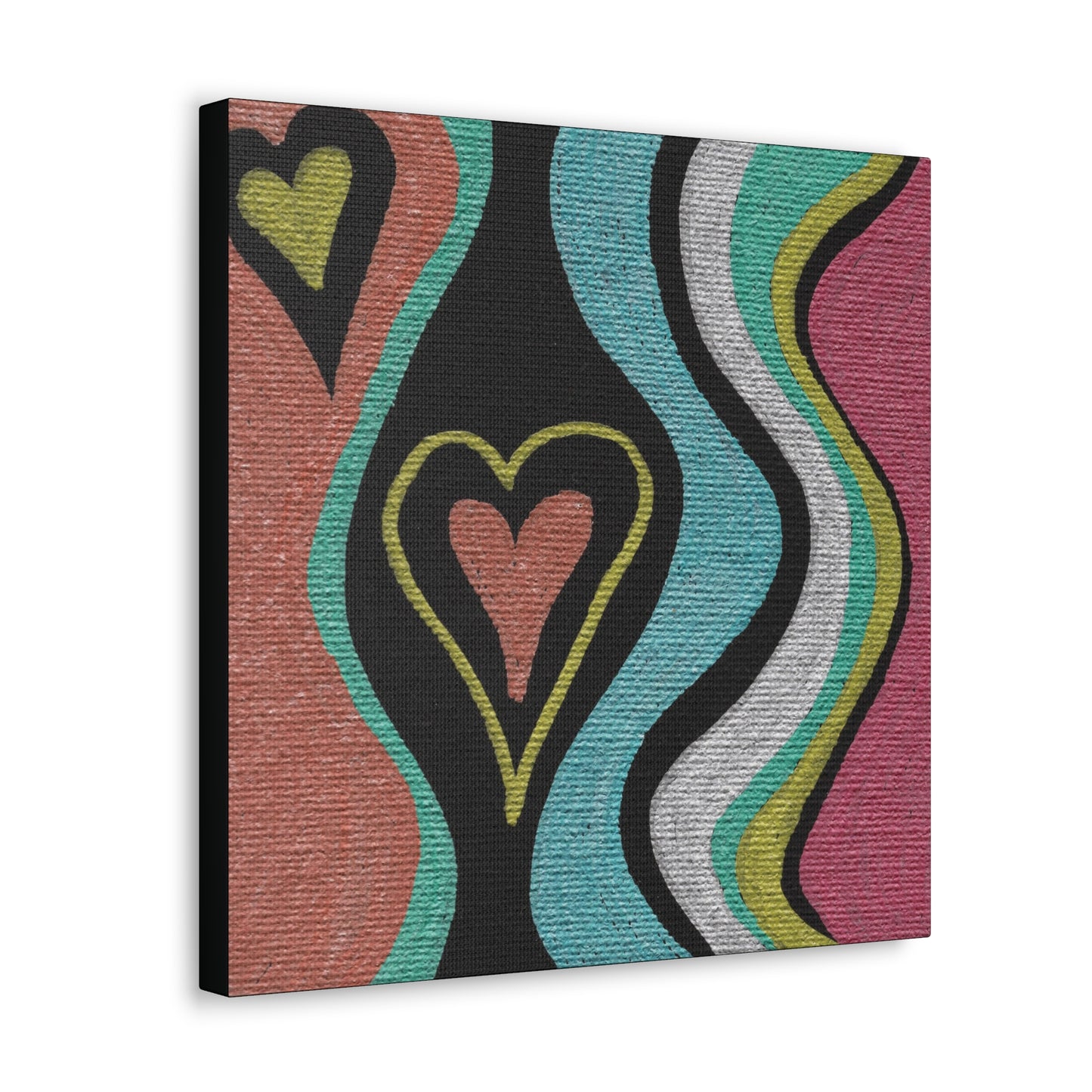 Love Finds a Way Caden Caraco Metallic Paint Pen Art on Black Canvas - Multiple Sizes