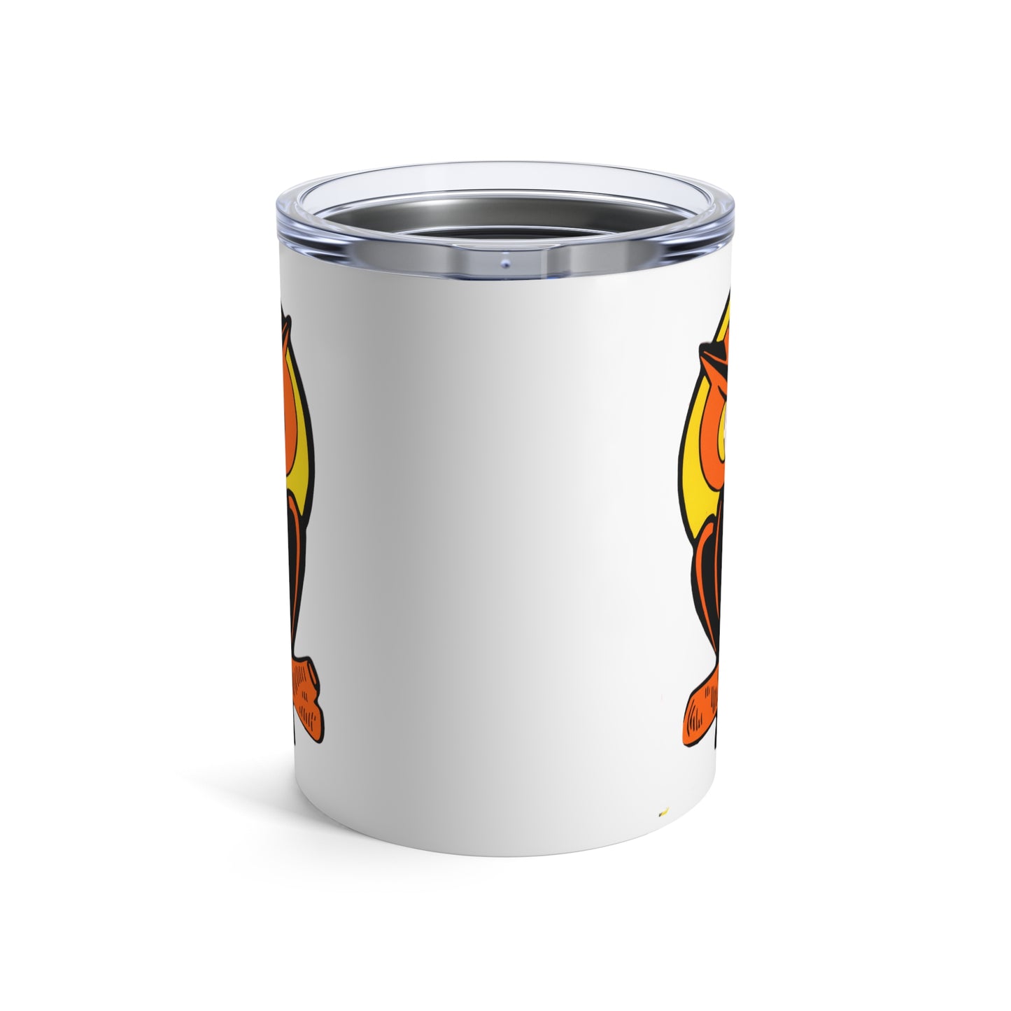 Orange Halloween Owl Mid Century Retro Halloween Print Stainless Steel Tumbler 10oz