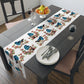 Bluebirds Retro Print Spring Home Decor Cotton Poly Table Runner