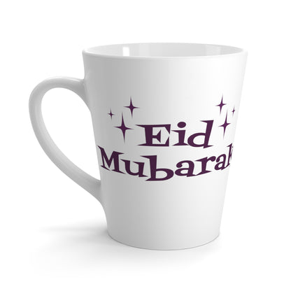 Eid Mubarak Purple Atomic Mid Century Retro Style Latte Mug