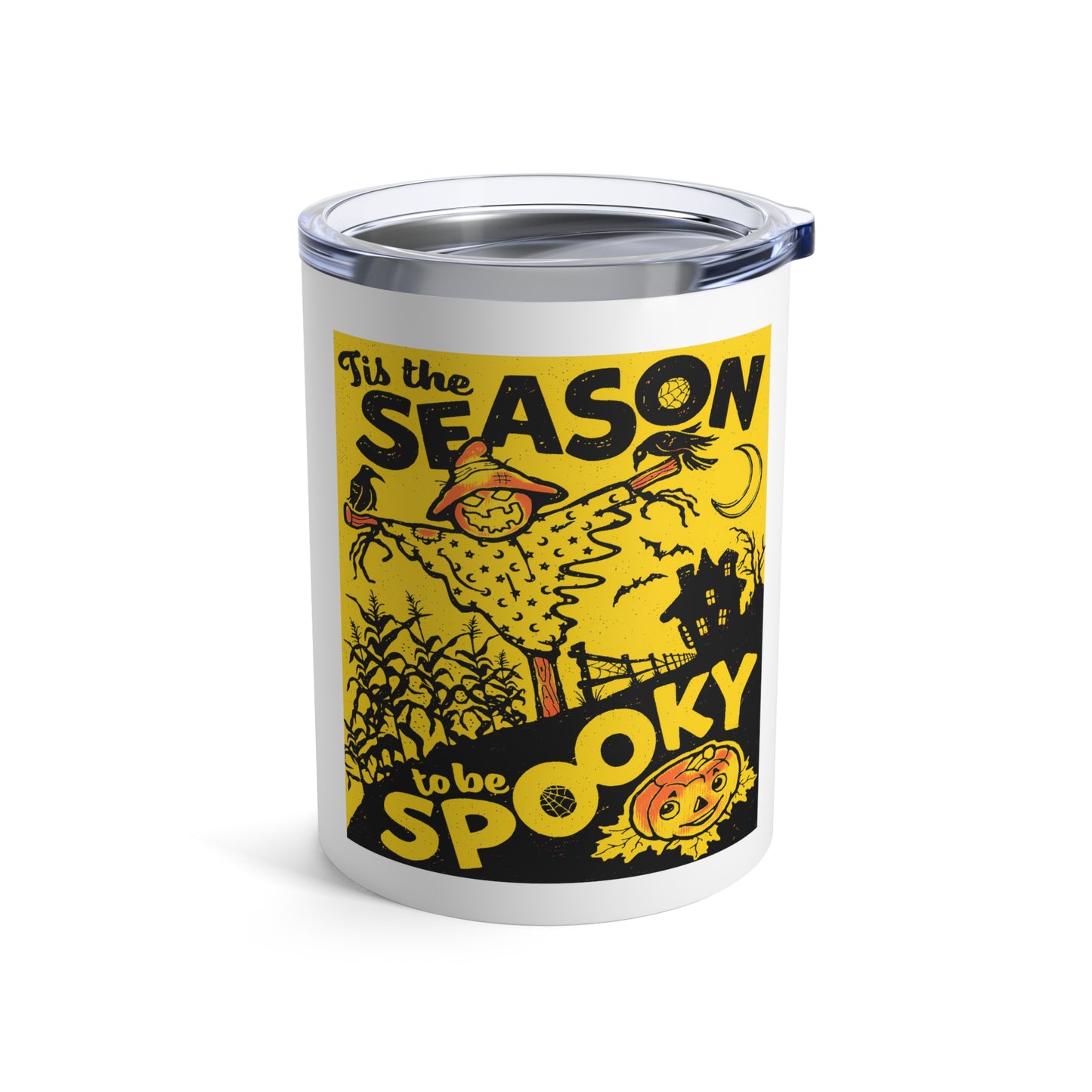 Tis The Season To Be Spooky Retro Halloween Print Stainless Steel Tumbler 10oz