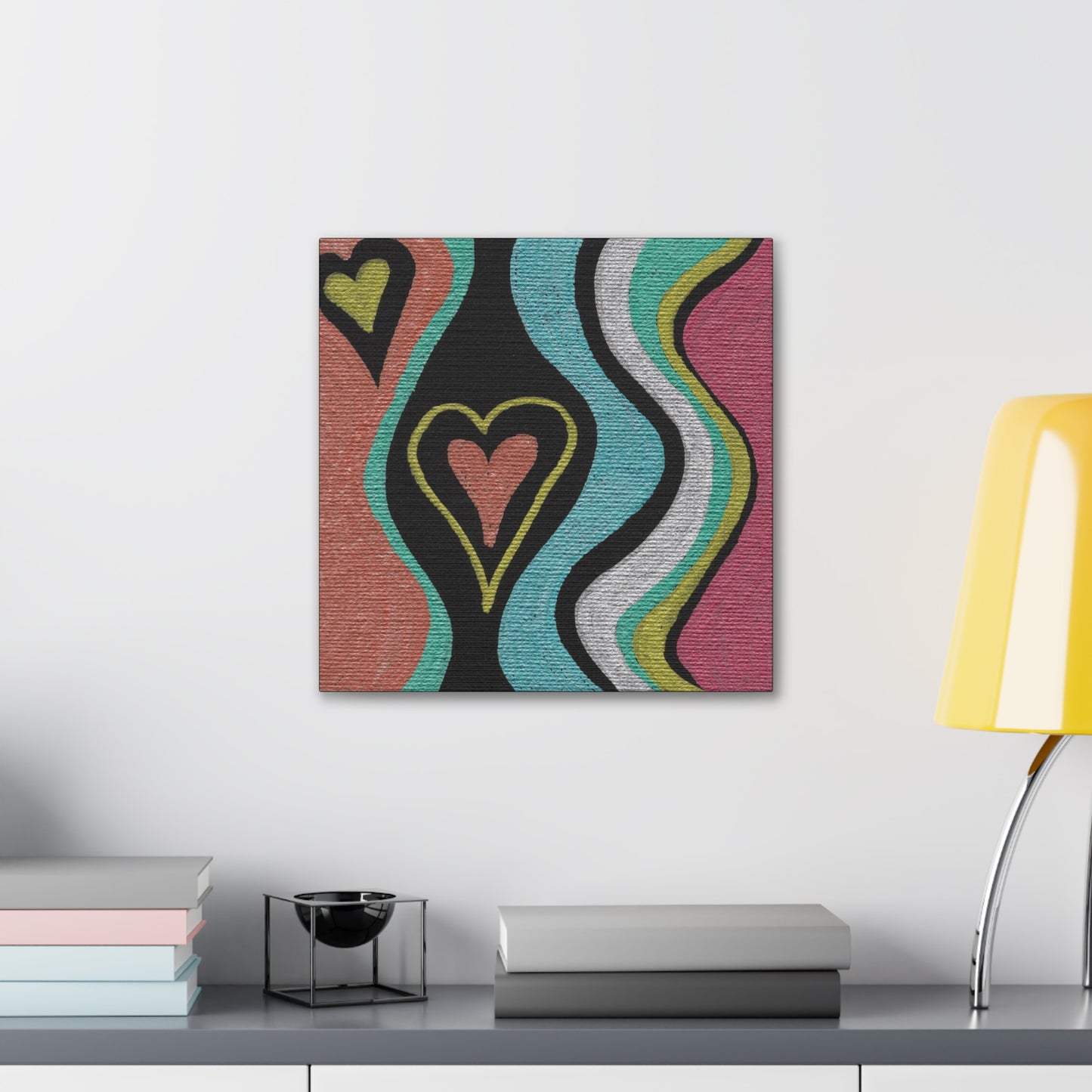 Love Finds a Way Caden Caraco Metallic Paint Pen Art on Black Canvas - Multiple Sizes