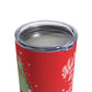 Merry Everything And Happy Always Cute Christmas Tree Retro Style Christmas Stainless Steel Tumbler 10oz