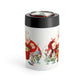 Santa And Mrs. Claus Making Christmas Cheer Retro Christmas Print Stainless Steel Can Holder