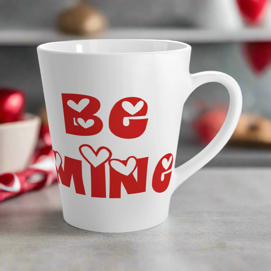 Be Mine Red Hearts Valentine's Day Latte Coffee Mug