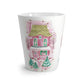 Pink Christmas Holiday House Mid Century Retro Christmas Print Latte Coffee Mug