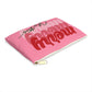 Merry Merry Merry Christmas Pink Christmas Print Polyester Accessory Pouch Travel Bag