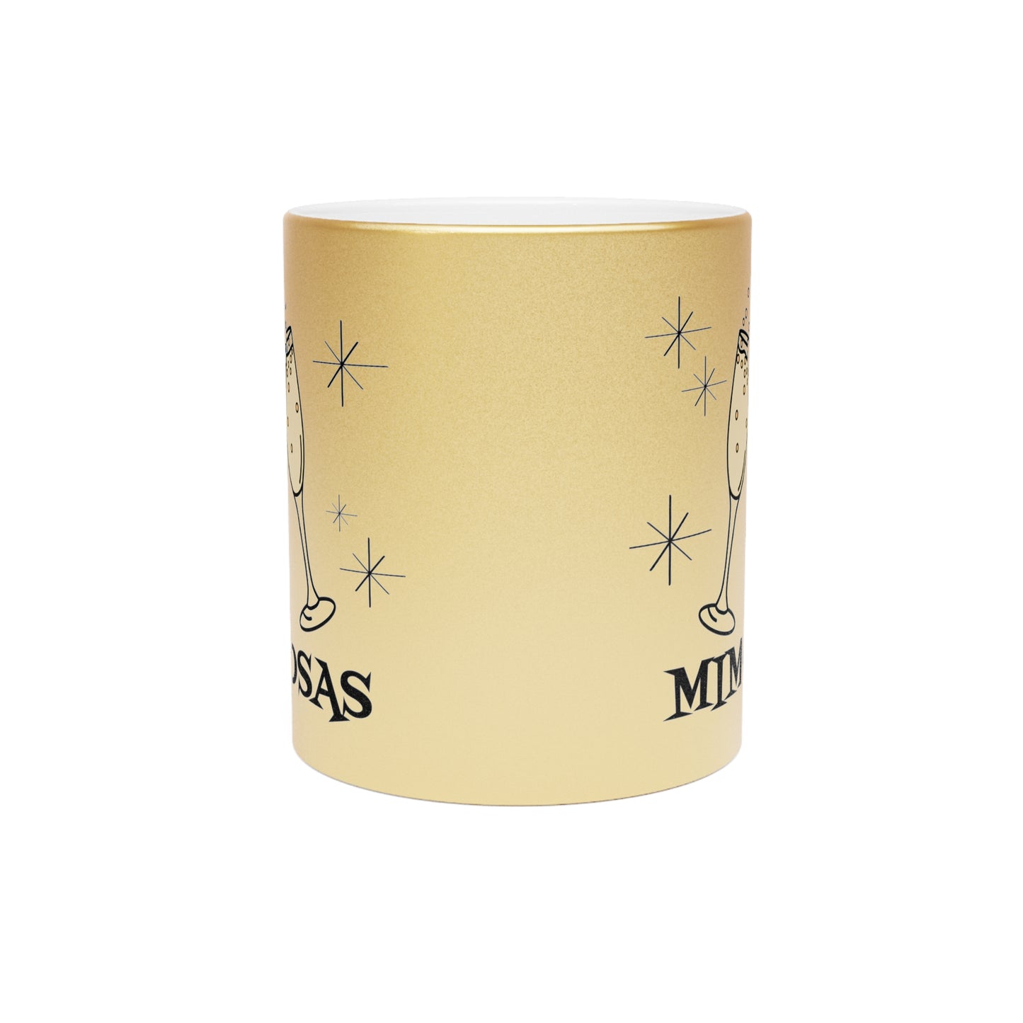 Mimosas Champagne Atomic Mid Century Retro Style Gold Metallic Mug