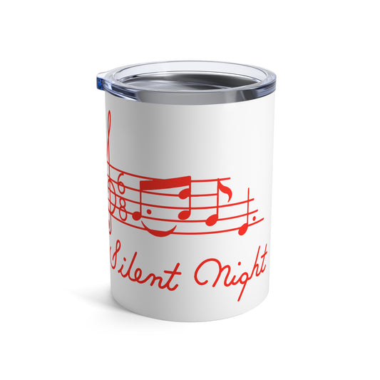 Silent Night Music 50s Mid Century Retro Christmas Print Stainless Steel Tumbler 10oz