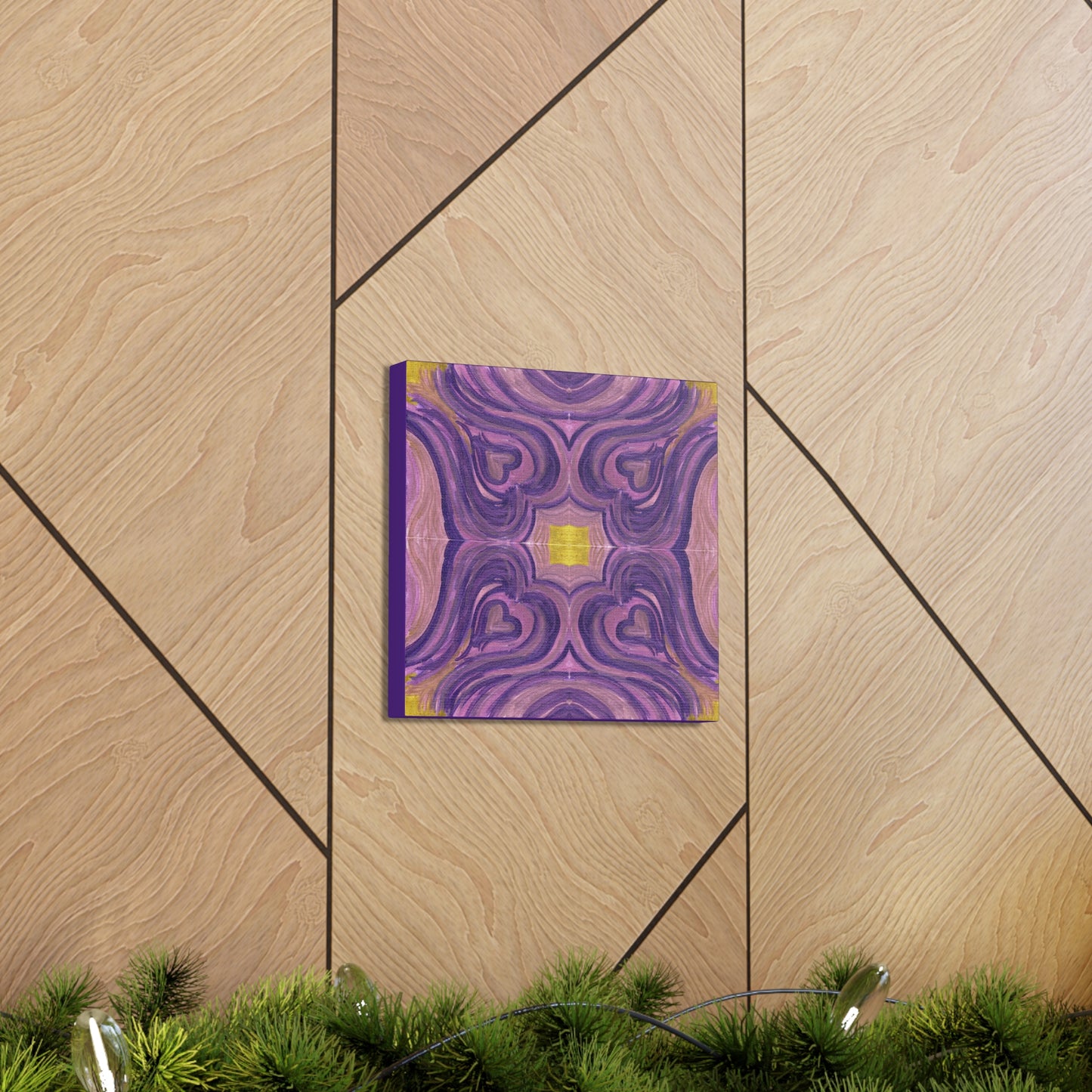 Purple Love Frequency Mosaic Caden Caraco Canvas Gallery Wrap