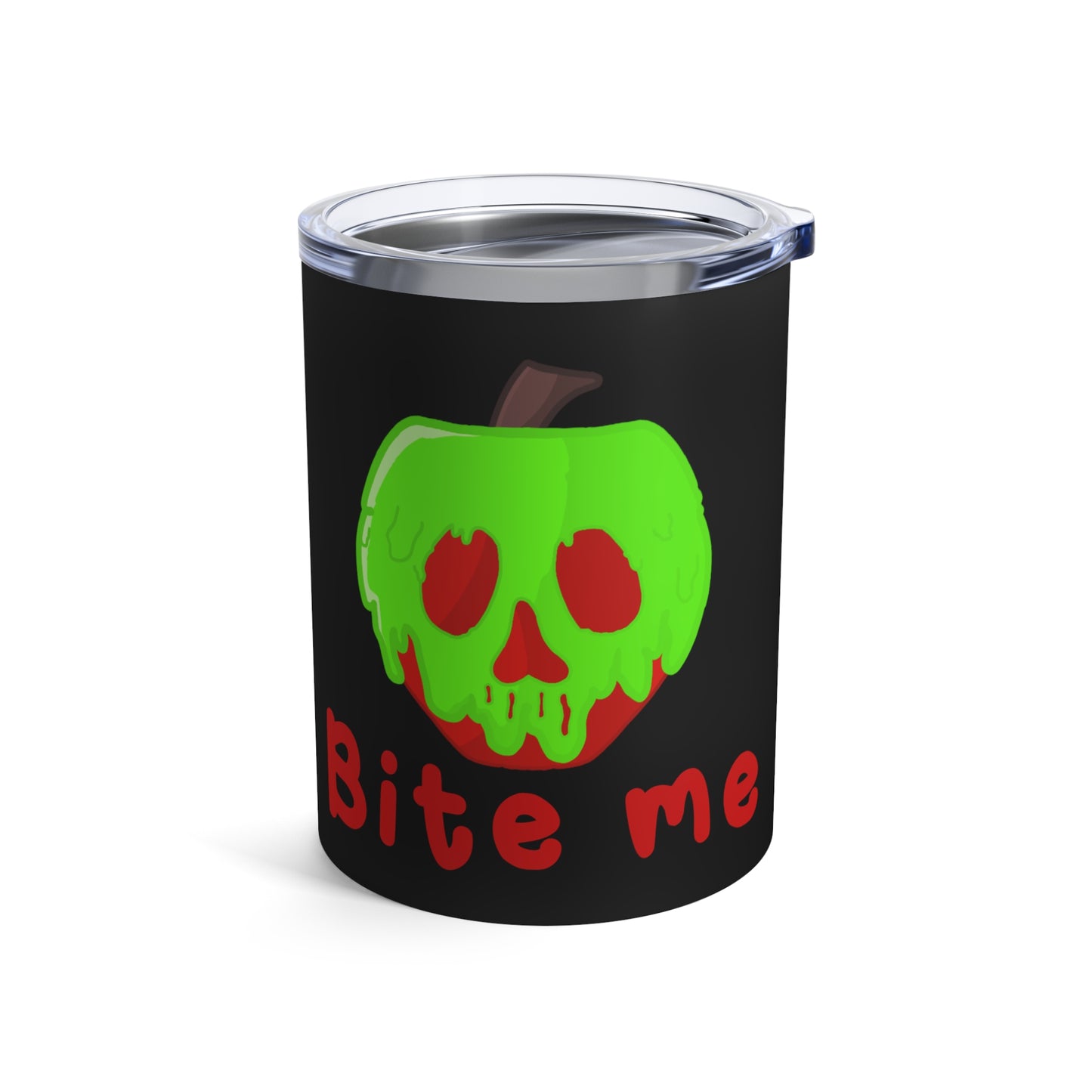 Bite Me Poison Apple Halloween Black Stainless Steel Tumbler 10oz