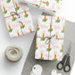 Season's Greetings Christmas Candle With Holly Retro Style Christmas Print Holiday Gift Wrap Paper - Glossy Or Matte