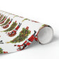 Santa With Christmas Tree Mid Century Retro Christmas Print Holiday Gift Wrap Paper - Glossy Or Matte