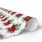 Vintage Poinsettias Mid Century Retro Christmas Print Holiday Gift Wrap Paper - Glossy Or Matte