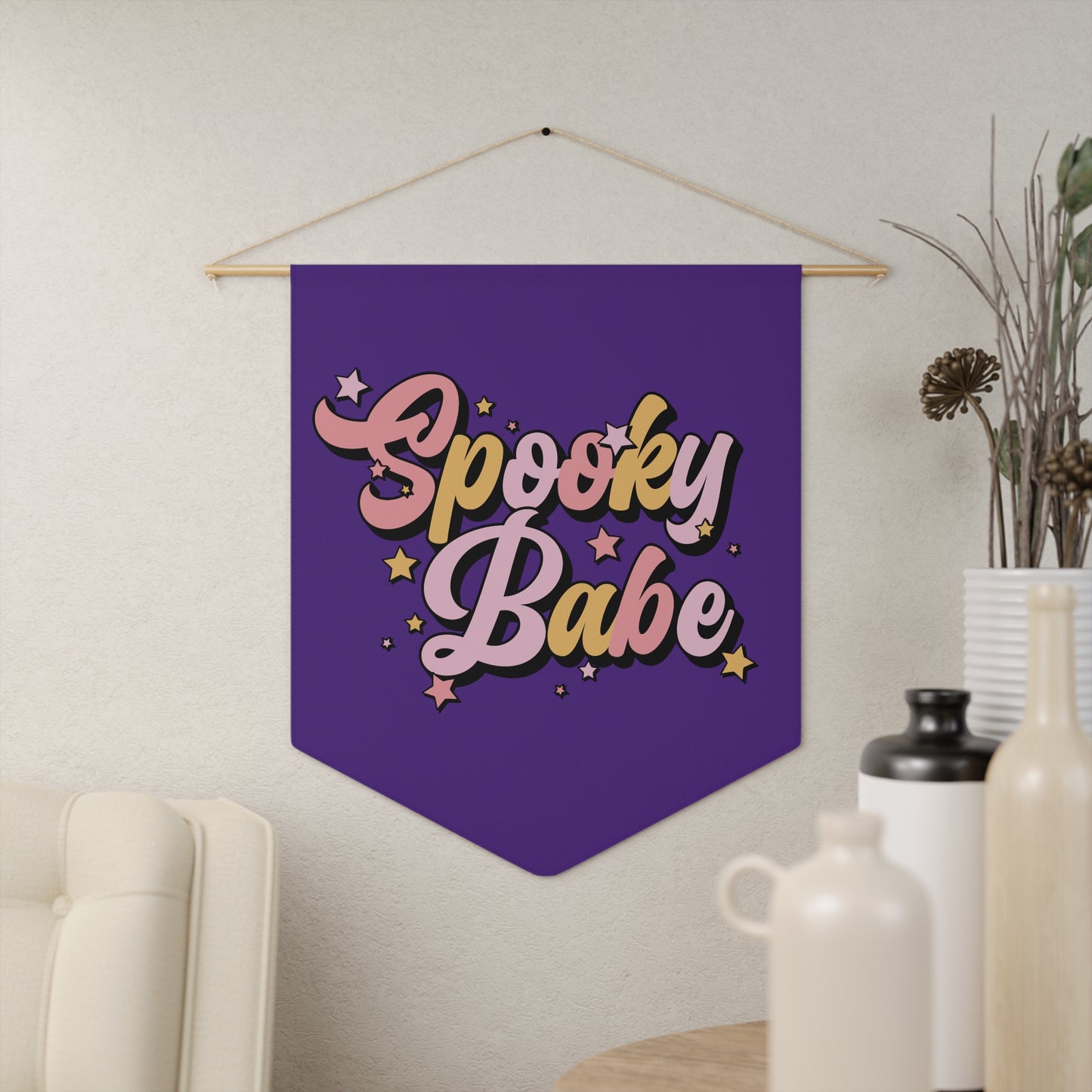 Spooky Babe Halloween Print Style Decor Print Wall Hanging Banner Flag