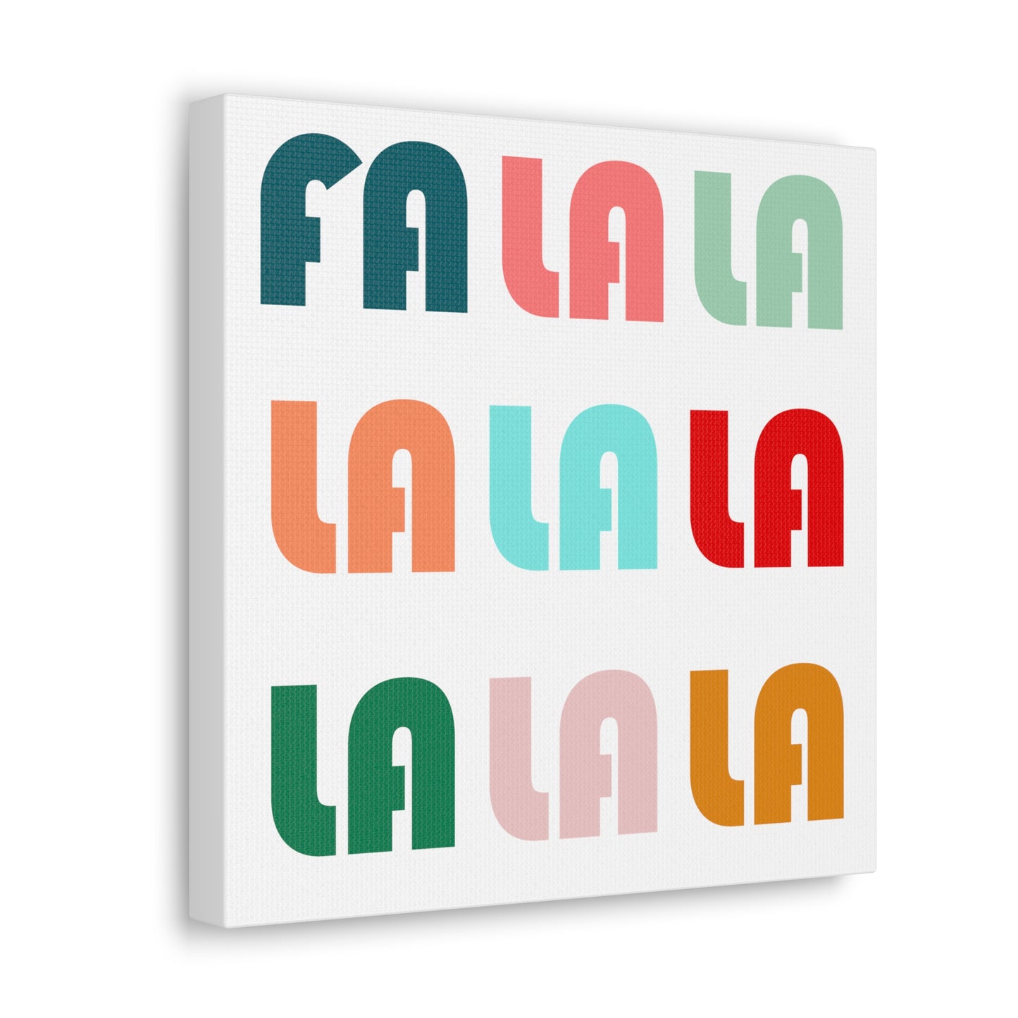 Fa La La La Christmas Retro Style Canvas Gallery Wraps