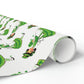 St Patrick's Day Girl Four Leaf Clovers Retro St Patrick's Day Print Holiday Gift Wrap Paper - Glossy Or Matte