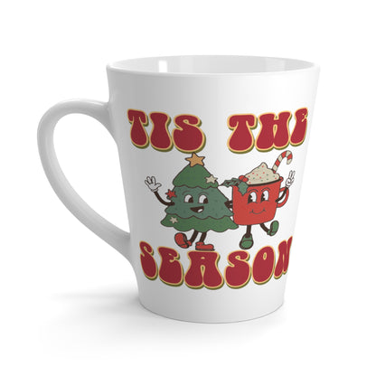 Tis The Season Christmas Tree Peppermint Drink Retro Style Christmas Latte Coffee Mug