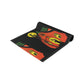 Halloween Table Runner: Green Witch Black Cat Orange House Retro Halloween Print Decor Cotton Poly Table Runner