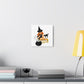 Orange Witch Black Cat Retro Halloween Decor Print Canvas Gallery Wrap