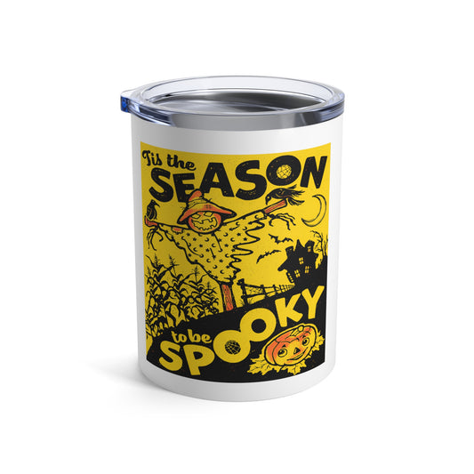 Tis The Season To Be Spooky Retro Halloween Print Stainless Steel Tumbler 10oz