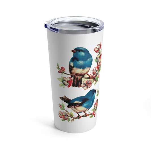 Retro Bluebirds Springs Stainless Steel Tumbler 20oz