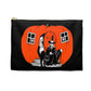 Pumpkin House Witch Ghost Black Cat Retro Halloween Print Polyester Accessory Pouch Travel Bag