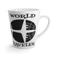 World Traveler Airplane Globe Atomic Mid Century Retro Travel Print Latte Coffee Mug