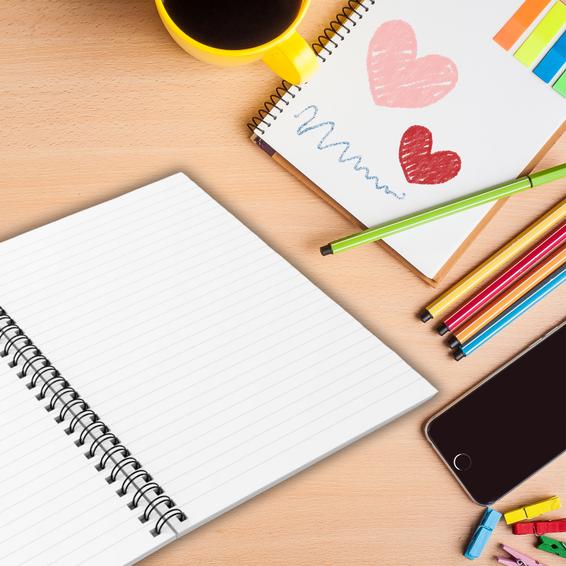 This red spiral notebook features a midcentury Valentine's Day illustration of a cute cat with a pink milkshake that says I'll Treat You Right if you'll be my Valentine.