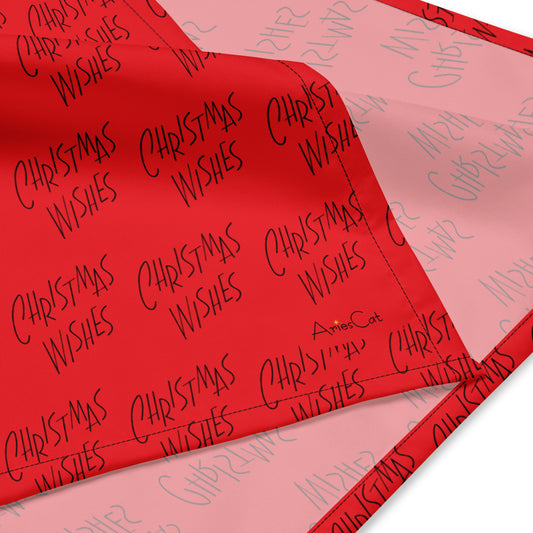 Christmas Wishes Mid Century Style All-over Print Bandana Headscarf