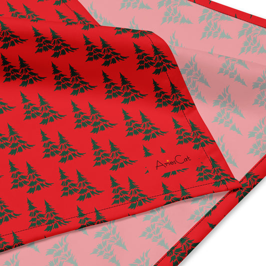 Mid Century Retro Christmas Trees All-over Print Bandana Headscarf