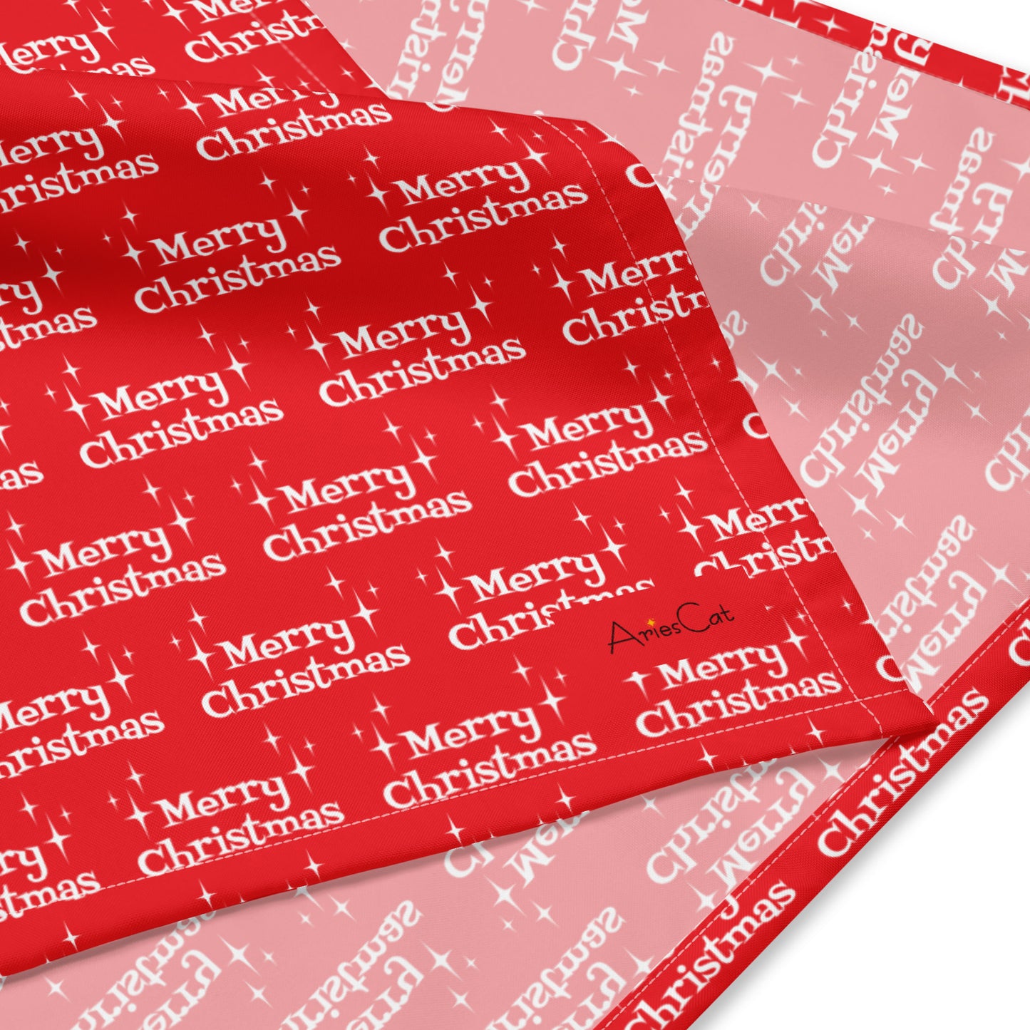 Merry Christmas Starburst Atomic Mid Century Retro Style Red And White All-over Print Bandana Headscarf