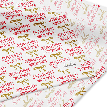 Little Edie Gold Star Staunch Feminist All-over Print Bandana Headscarf