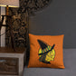 Retro Witch Full Moon Orange Halloween Square Pillow