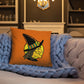 Retro Witch Full Moon Orange Halloween Square Pillow