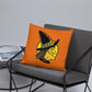 Retro Witch Full Moon Orange Halloween Square Pillow