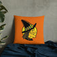 Retro Witch Full Moon Orange Halloween Square Pillow