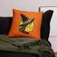 Retro Witch Full Moon Orange Halloween Square Pillow