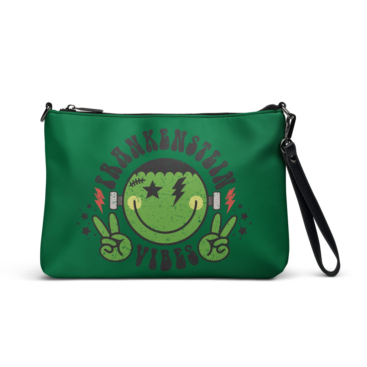 Frankenstein Vibes Halloween Retro Style Green Crossbody Bag Purse