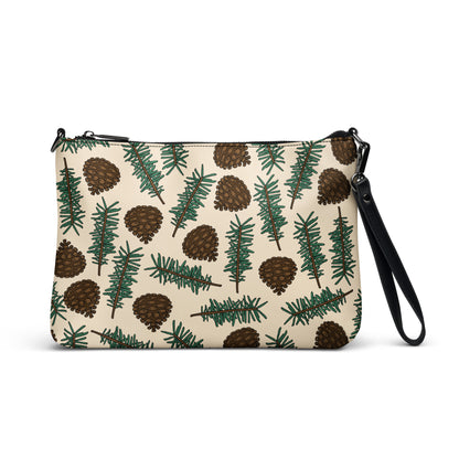 Pinecones With Sprigs Of Pine Cute Winter Christmas Crossbody Bag Purse