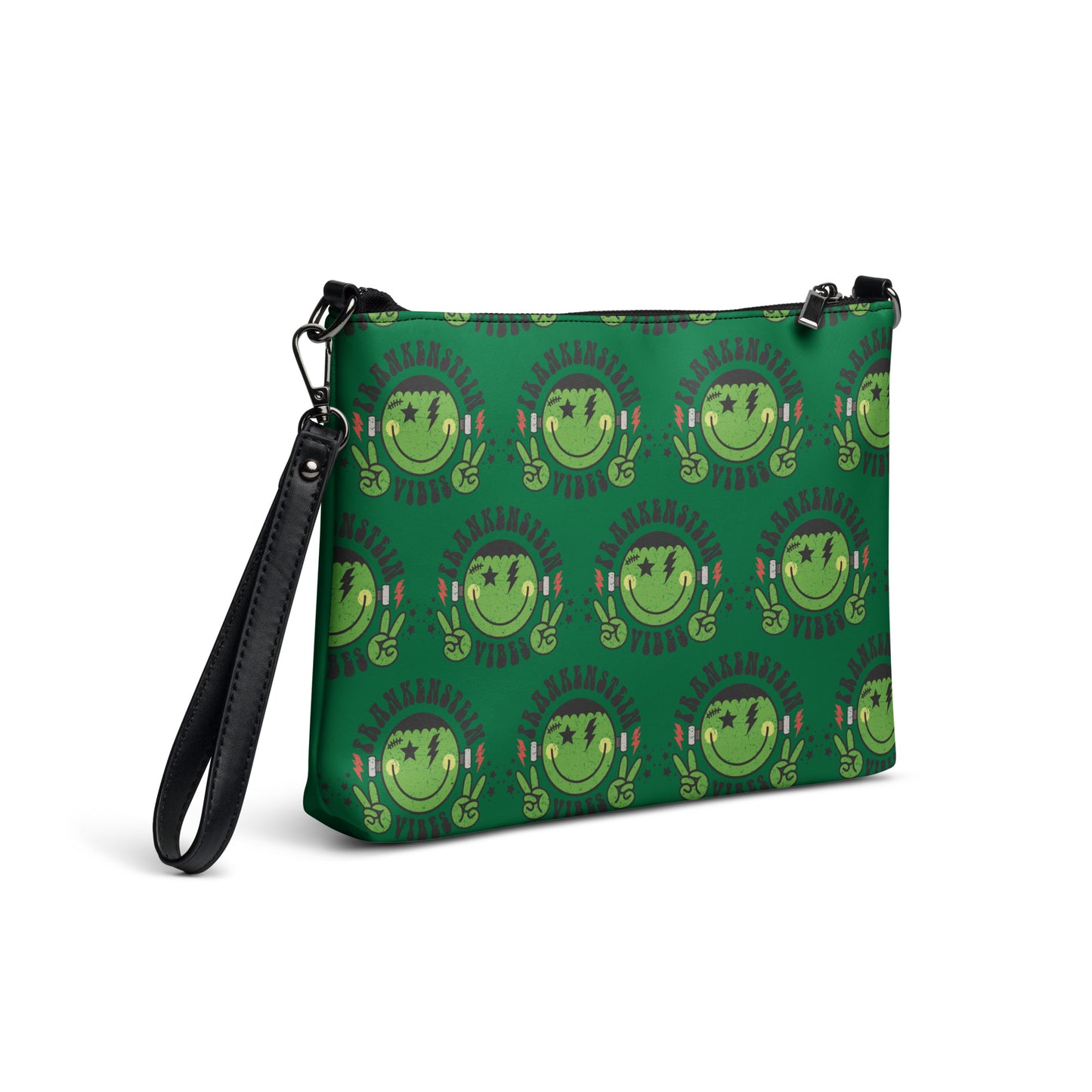 Frankenstein Vibes Halloween Retro Style Green Crossbody Bag Purse