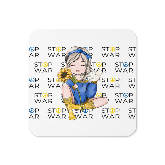 Stop War Cork-back Coaster