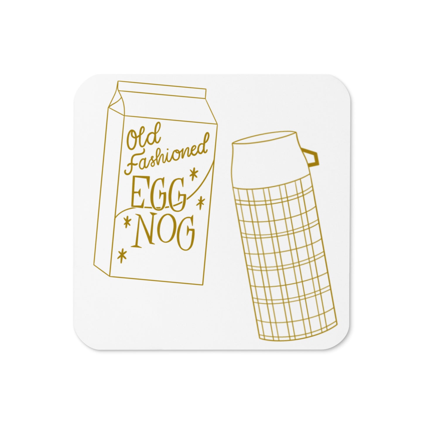 Old Fashioned Eggnog Retro Style Christmas Cork-back Coaster