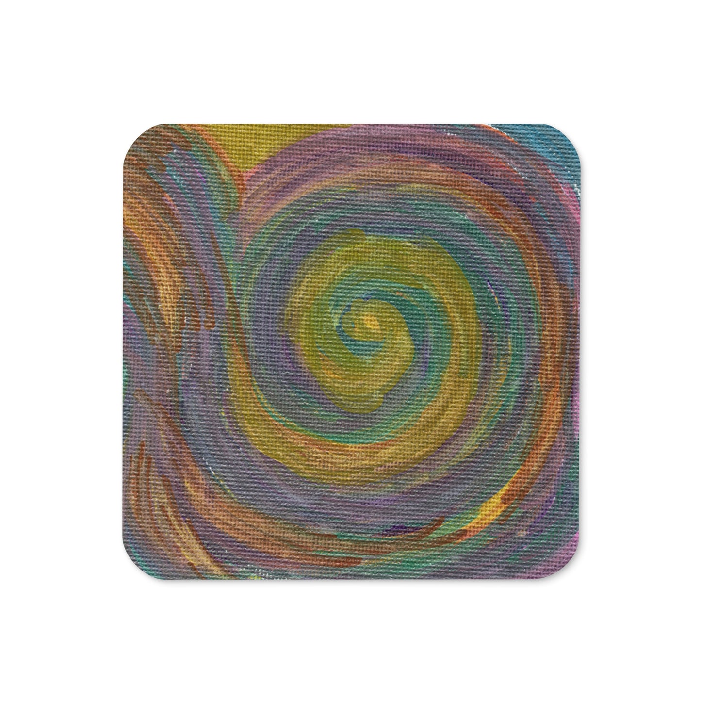 Solar Spiral Caden Caraco Art Cork-back Coaster