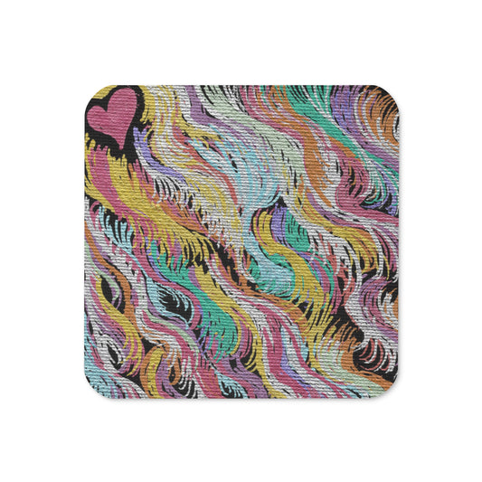 Space Feathers 3 Caden Caraco Art Cork-back Coaster