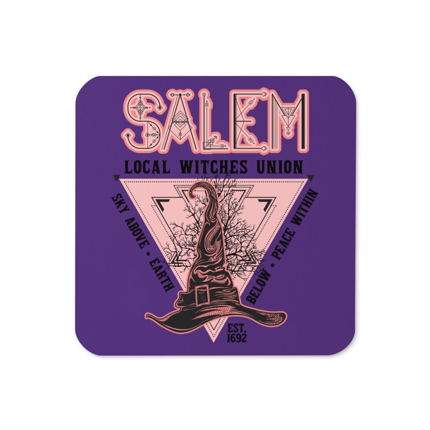 Salem Local Witches Union Halloween Cork-back Coaster