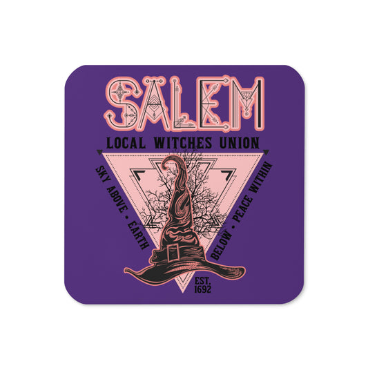 Salem Local Witches Union Halloween Cork-back Coaster