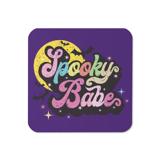 Spooky Babe Halloween Cork-back Coaster