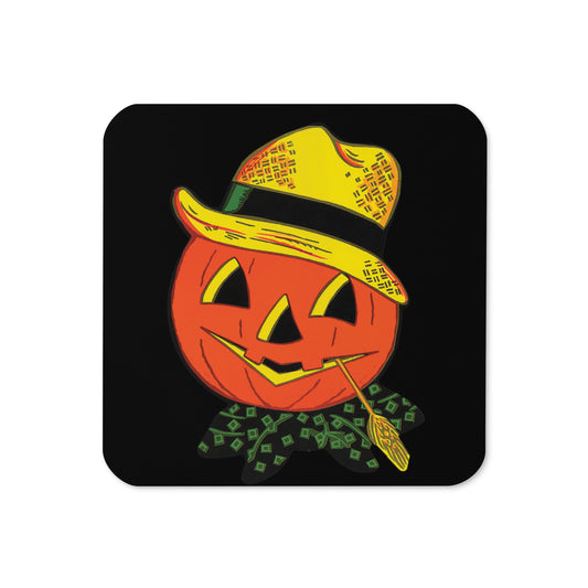 Halloween Scarecrow Retro Halloween Print Cork-back Coaster