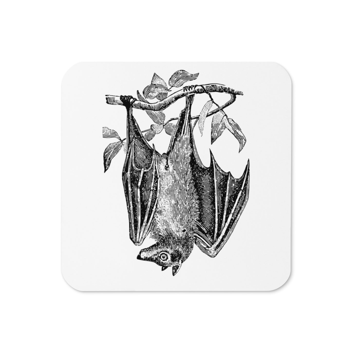 Bat Gothic Retro Halloween Print Cork-back Coaster